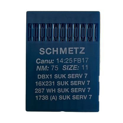 Aiguilles pour machines à coudre industrielles SCHMETZ DBx1 SUK SERV 7 – pour tricot, jean et matières extensibles (10 pièces)