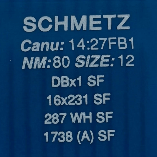 Attēls ar Adatas rūpnieciskajām šujmašīnām SCHMETZ DBx1 SUK SF – īpaši smalkai trikotāžai (10gab.) – pieejams Šarlotes audumi