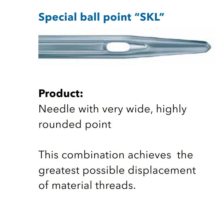 Attēls ar Adatas rūpnieciskajām šujmašīnām SCHMETZ DPx5 SKL – ļoti rupjai trikotāžai (10 gab.) – pieejams Šarlotes audumi