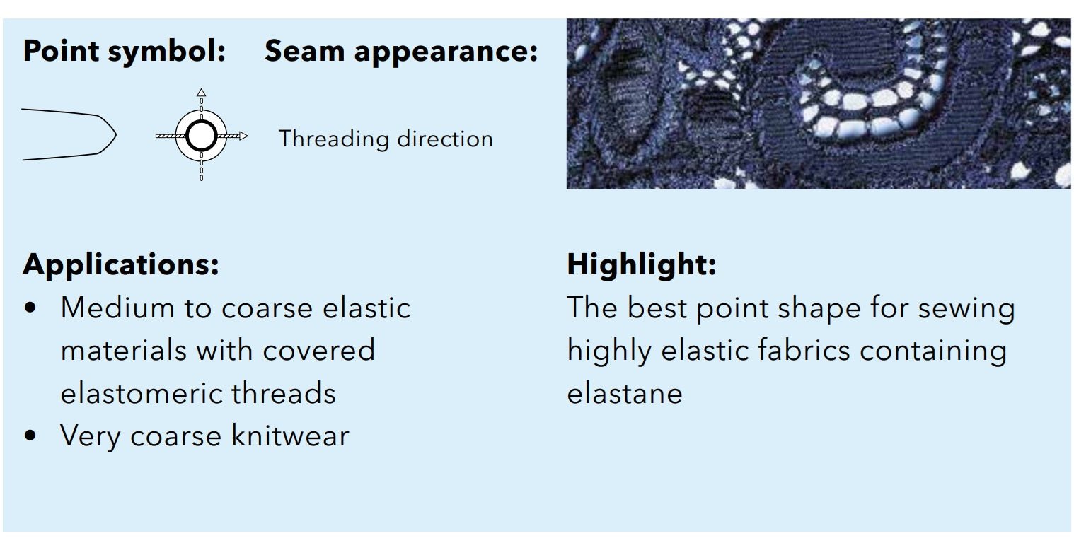 Attēls ar Adatas rūpnieciskajām šujmašīnām SCHMETZ DPx5 SKL – ļoti rupjai trikotāžai (10 gab.) – pieejams Šarlotes audumi