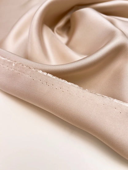 100% silk twill fabric in beige - Italy