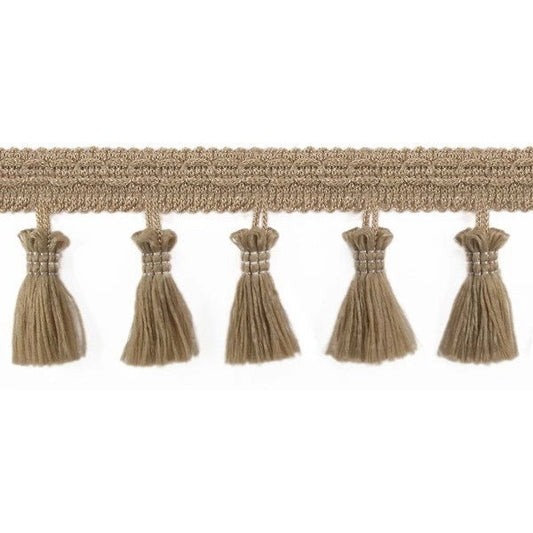 Attēls ar Bārkstīšu lente ar pušķīšiem 55 mm - zeltaina – pieejams Šarlotes audumi