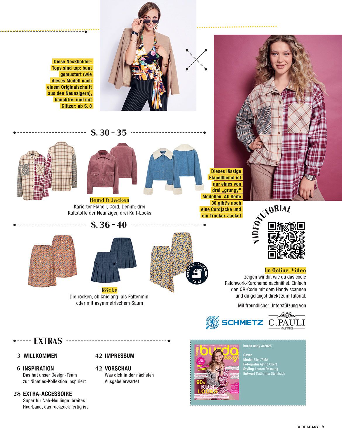 Attēls ar Burda Easy 03/2025 - DE – pieejams Šarlotes audumi