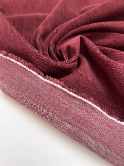 Dark red cotton velour fabric with elastane – Italy