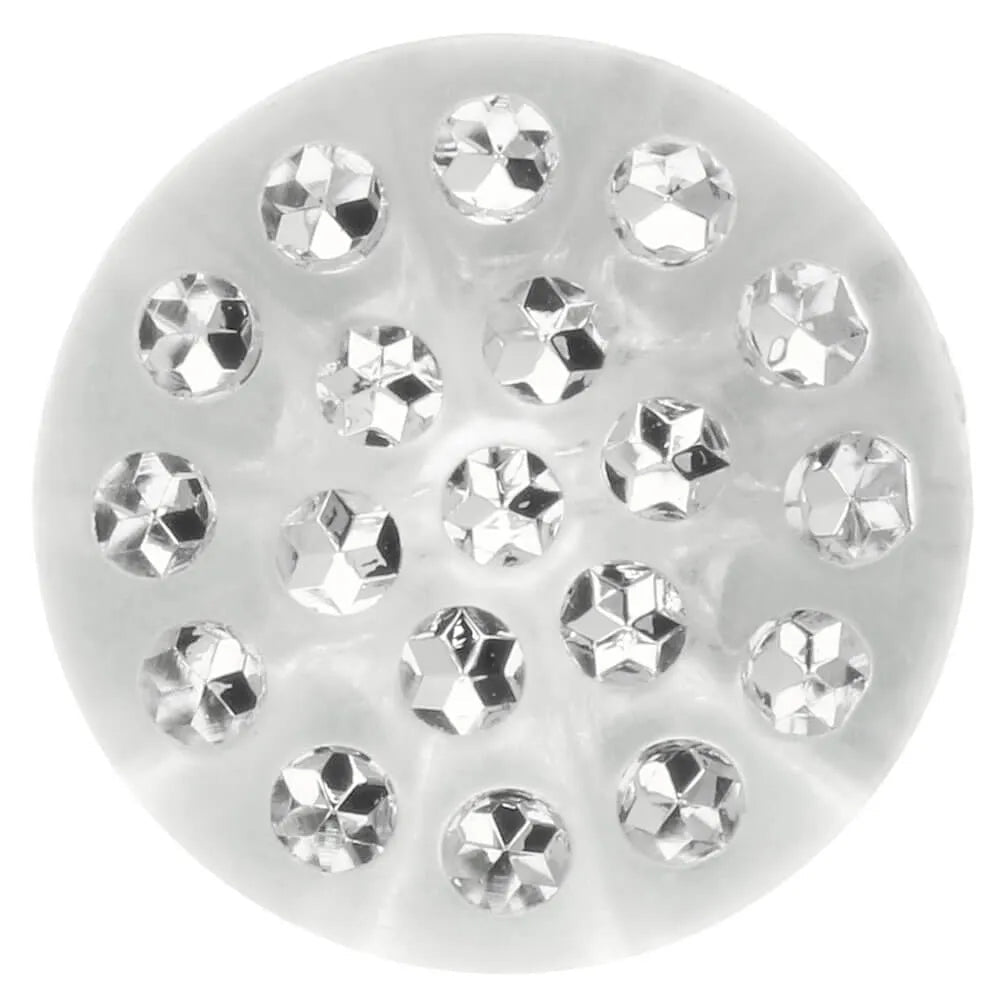 Image with transparent decorative shank buttons with crystals – available online at Charlotte's Fabrics