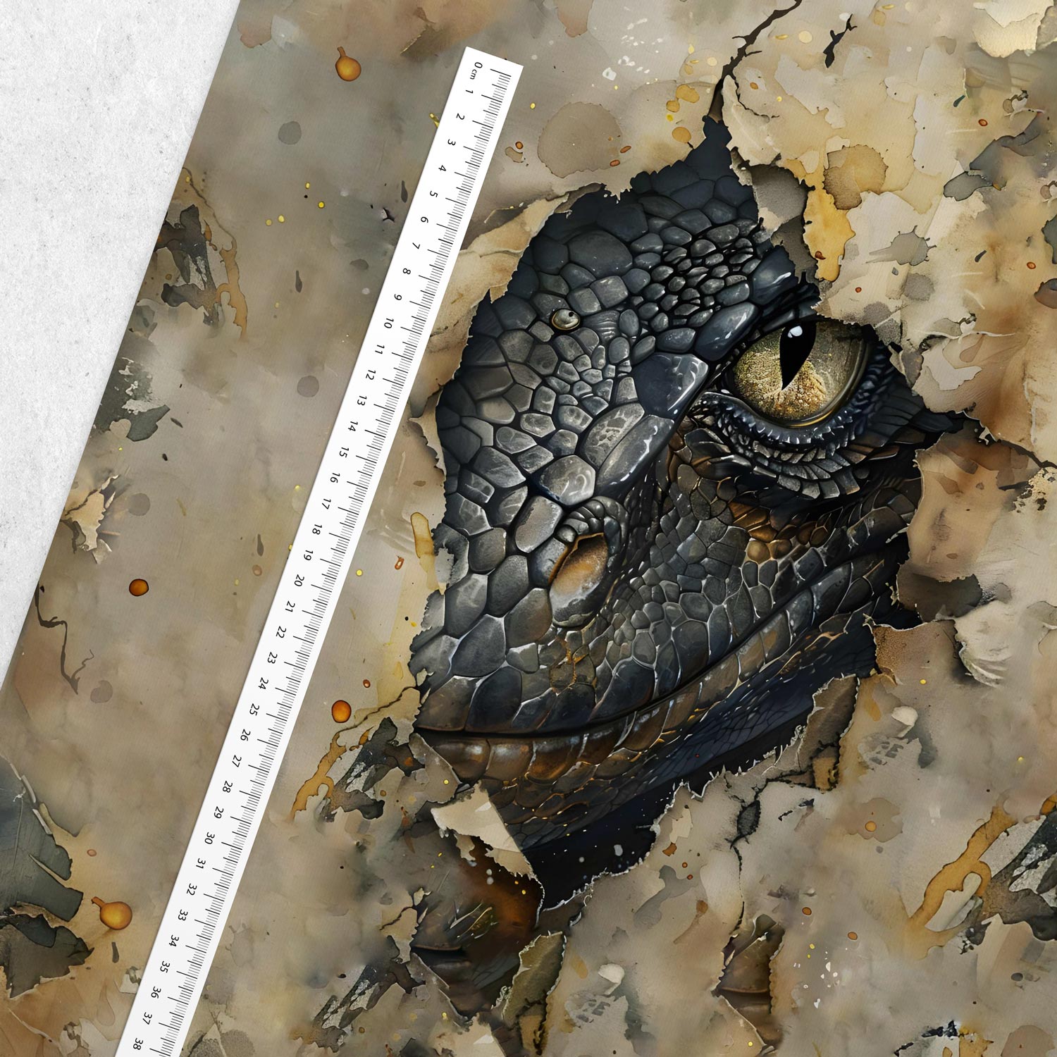 Attēls ar Cilpiņtrikotāžas panelis 40x50 cm - pūķis 250 g/m² – pieejams Šarlotes audumi