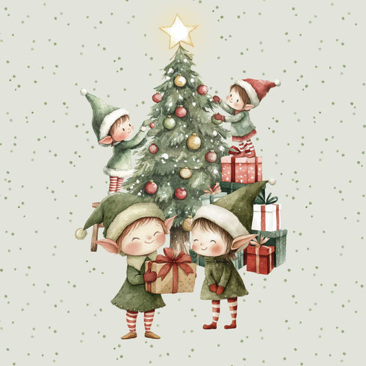 Attēls ar Cilpiņtrikotāžas panelis 40x50 cm - rūķīši 250 g/m² – pieejams Šarlotes audumi