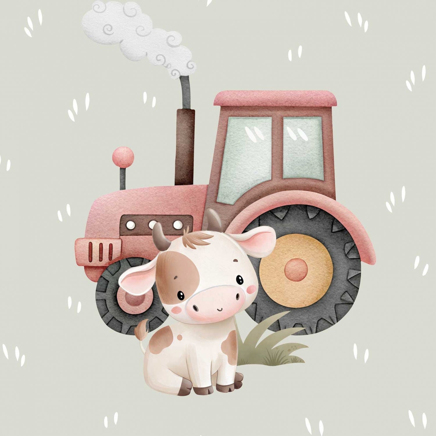 Attēls ar Cilpiņtrikotāžas panelis - mīlīgais teliņš 250 g/m² | Dizains - 04 – pieejams Šarlotes audumi