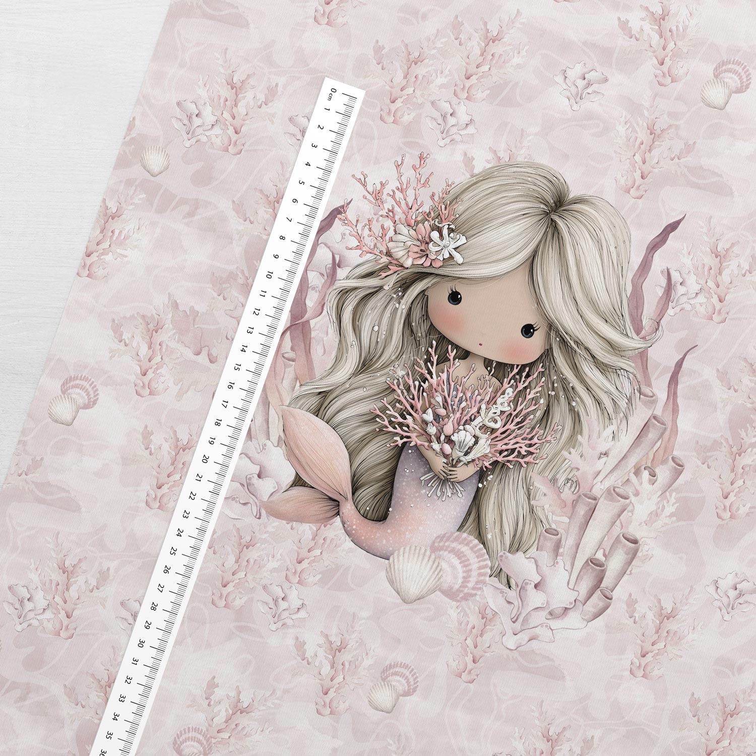 Image avec panneau en maille bouclette - sirène de l’océan perlé 250 g/m² | Design - 16 – disponible chez Šarlotes audumi
