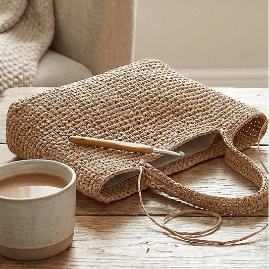 Attēls ar Dabīgā rafijas aukla adīšanai un tamborēšanai Ø2 mm – pieejams Šarlotes audumi