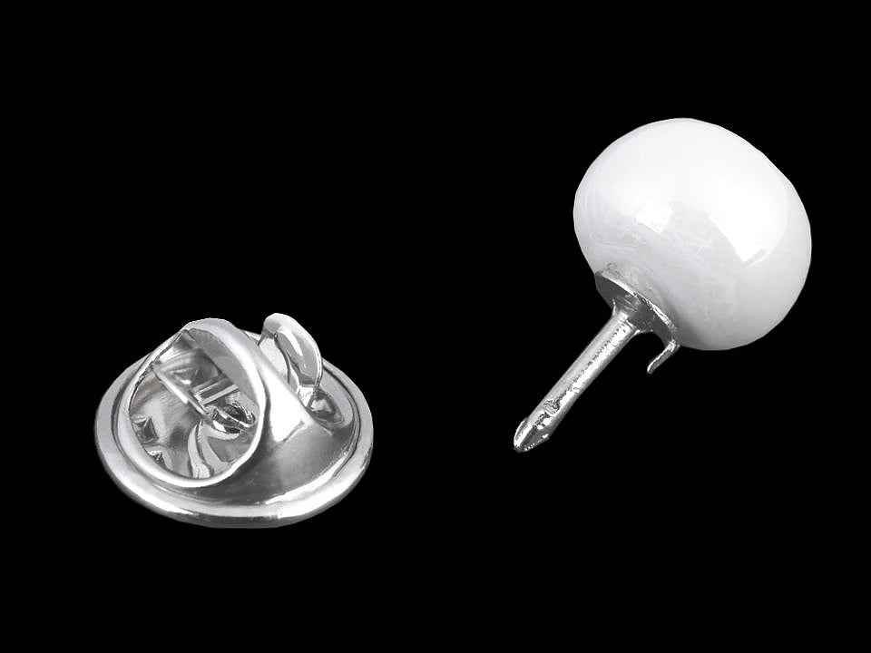 Attēls ar Dekoratīvā pērļu piespraude / poga | Ø10 mm – pieejams Šarlotes audumi