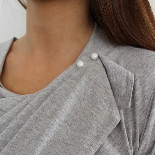 Attēls ar Dekoratīvā pērļu piespraude / poga | Ø10 mm – pieejams Šarlotes audumi