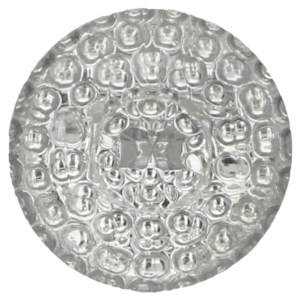 Decorative button with a silver brushed mosaic pattern, 16 mm – available online at Charlotte Fabrics