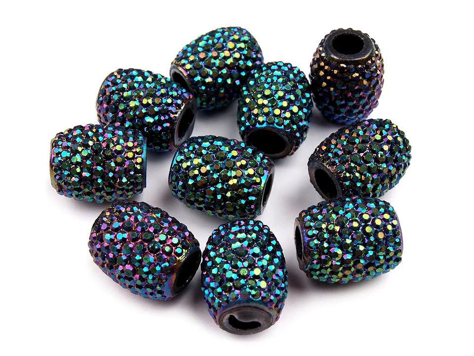 Attēls ar Dekoratīvas spīdīgas pērlītes ar lielu caurumu 13×15 mm – pieejams Šarlotes audumi