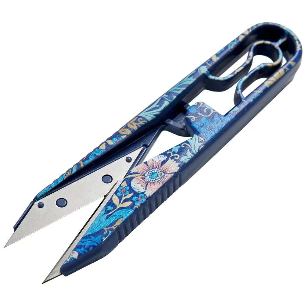 Image de petits ciseaux à fil à motif floral, bleus, 10 cm, Hobby Gift – disponible chez Šarlotes audumi