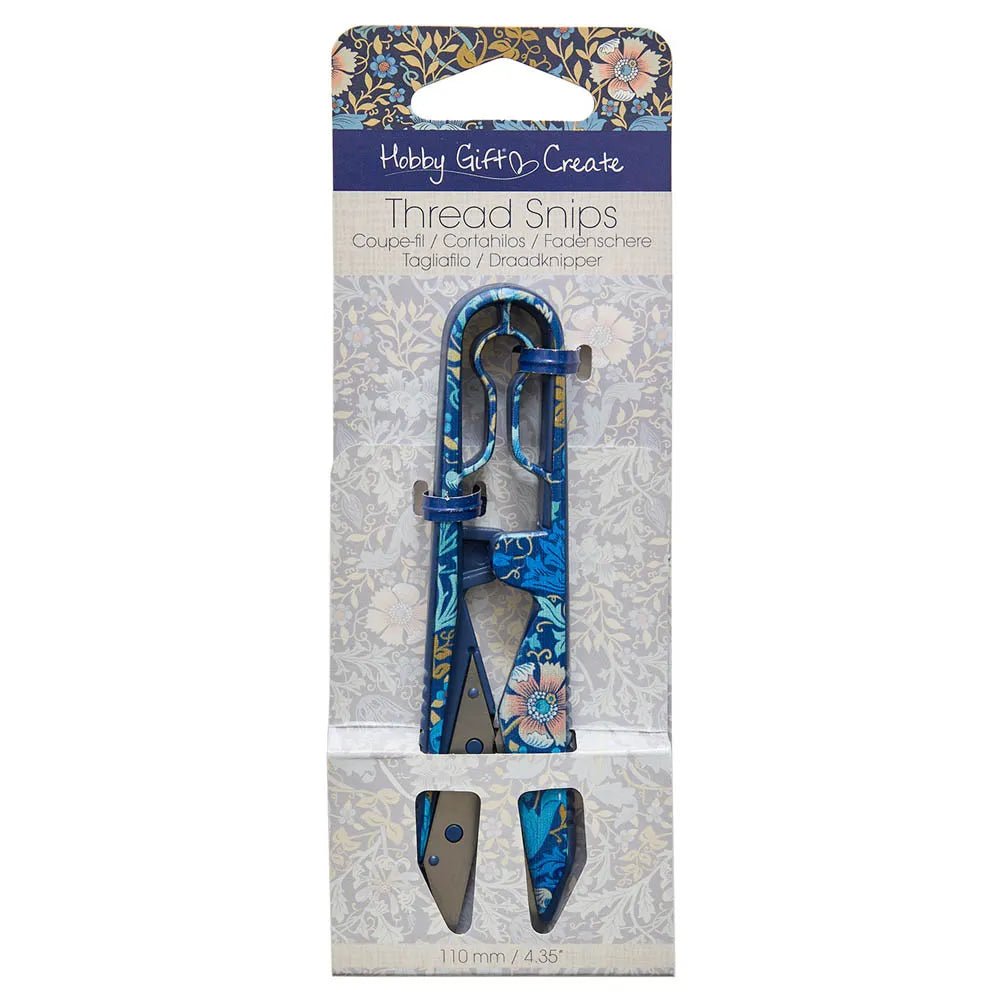 Image de petits ciseaux à fil à motif floral, bleus, 10 cm Hobby Gift – disponible chez Šarlotes audumi