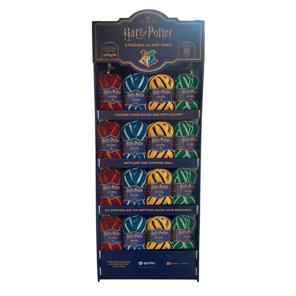 Pilt DMC Harry Potter Magic lõngast, 300 g / 410 m – isetriibuline lõng Sigatüüka majade värvides – saadaval veebipoes Šarlotes audumi
