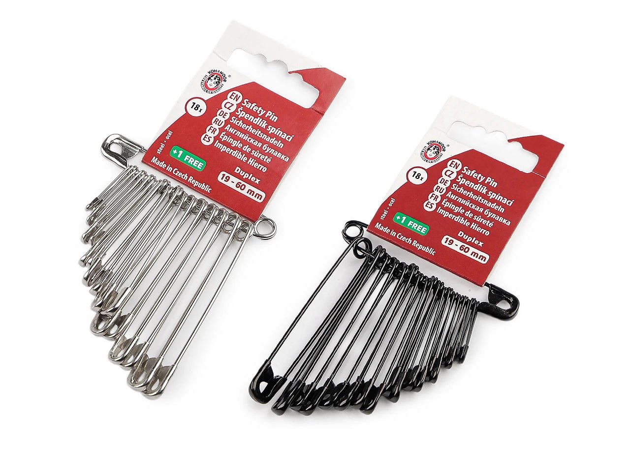 Image of a set of safety pins, various sizes – available at Charlotte's Fabrics