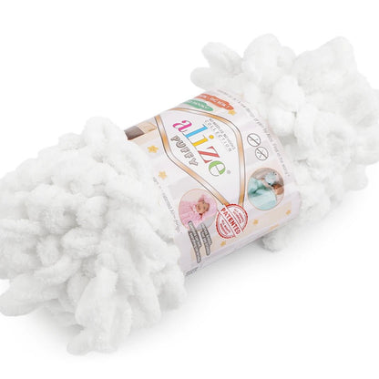 Fil à tricoter Alize Puffy - blanc 9 m 100g #55