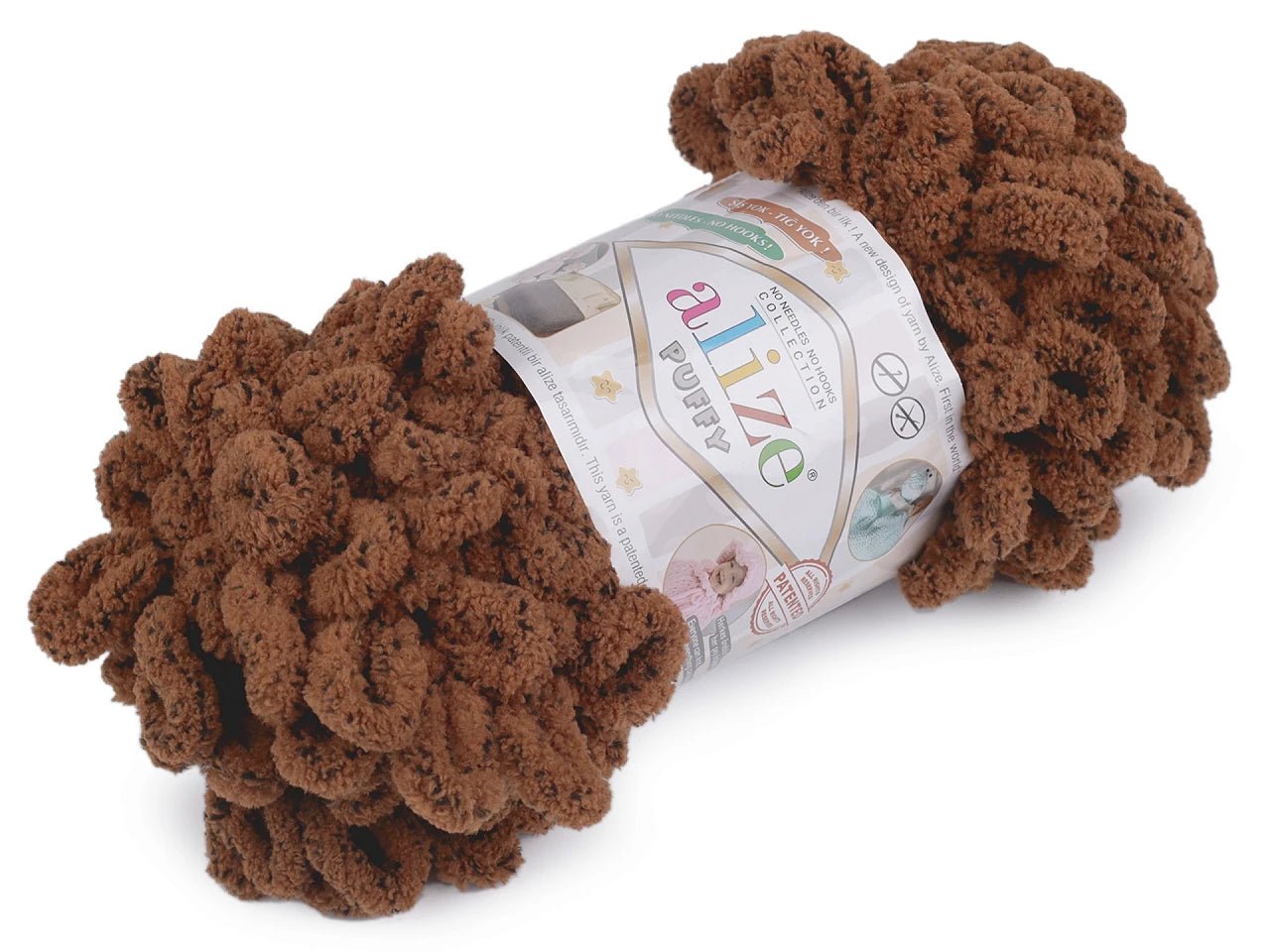 Dzija Yarn Alize Puffy - brūna 9 m 100g #321