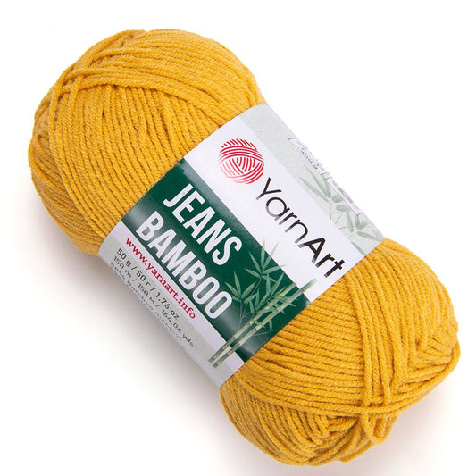 Dzija Yarn Art Jeans Bamboo - medus dzeltena 150 m 50g #107