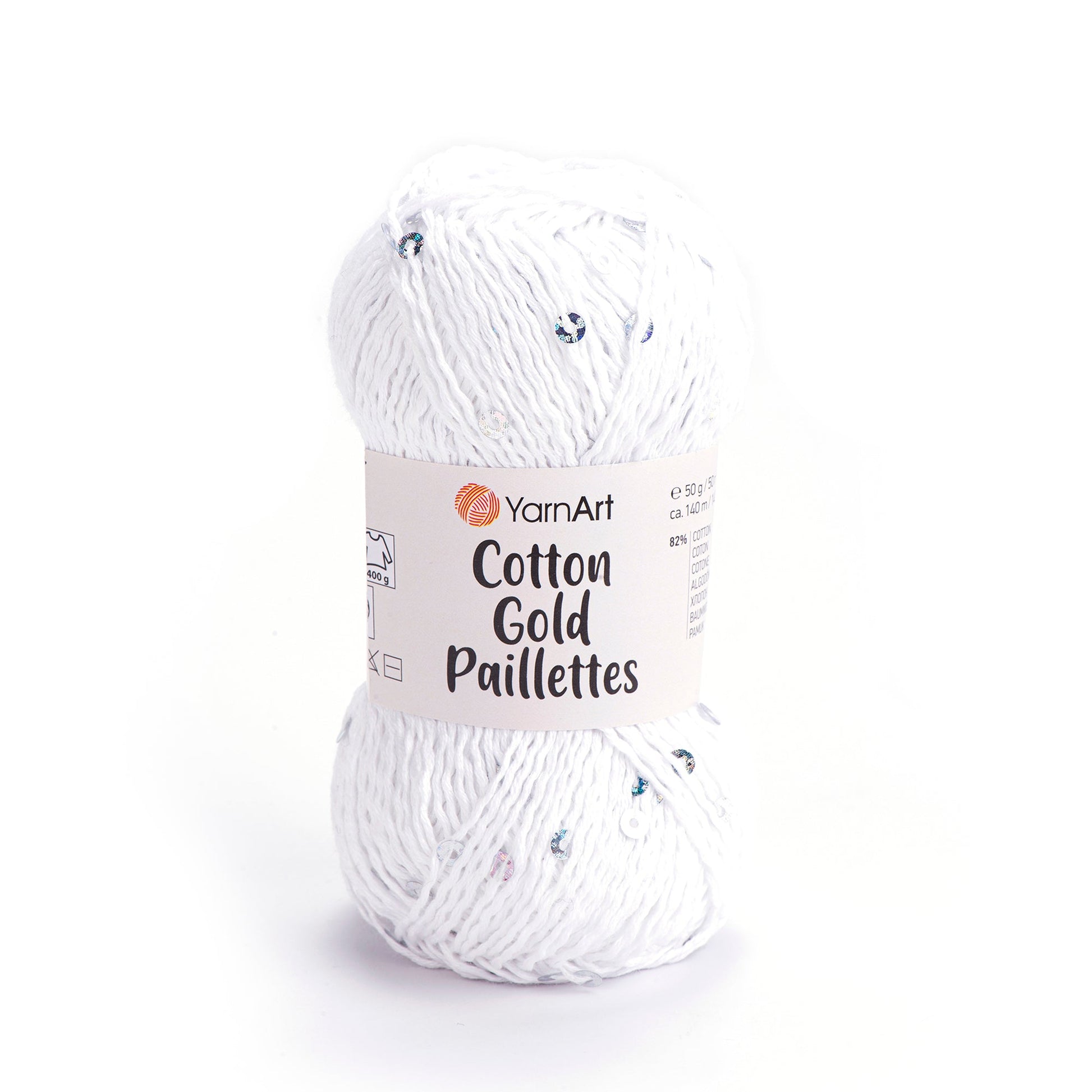 Attēls ar Dzija YarnArt Cotton Gold Paillettes ar fliteriem - 50g / 140m – pieejams Šarlotes audumi