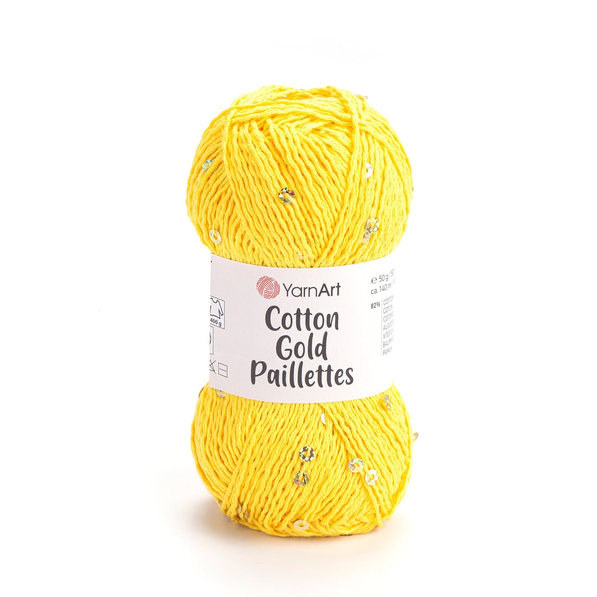 Attēls ar Dzija YarnArt Cotton Gold Paillettes ar fliteriem - 50g / 140m – pieejams Šarlotes audumi