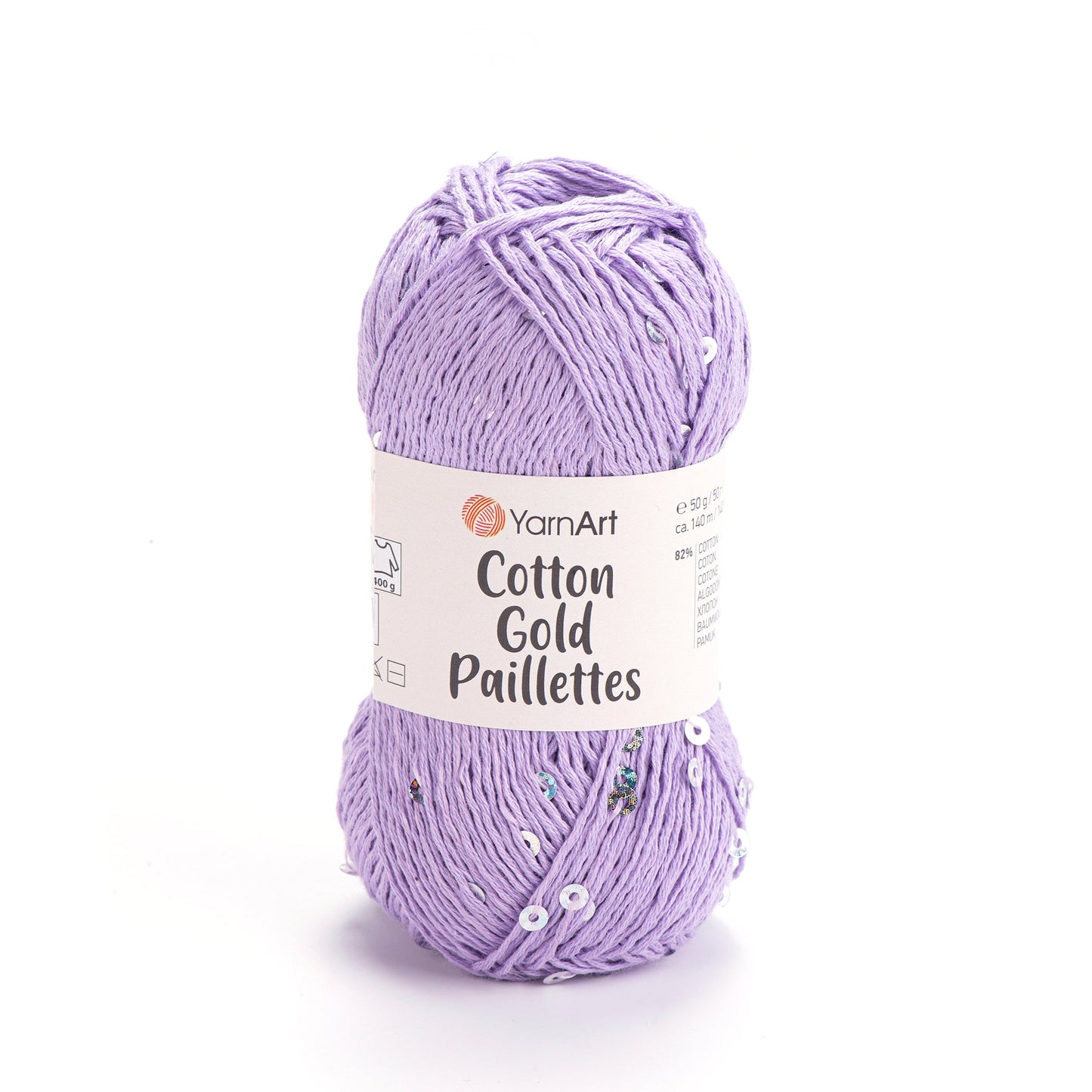 Attēls ar Dzija YarnArt Cotton Gold Paillettes ar fliteriem - 50g / 140m – pieejams Šarlotes audumi