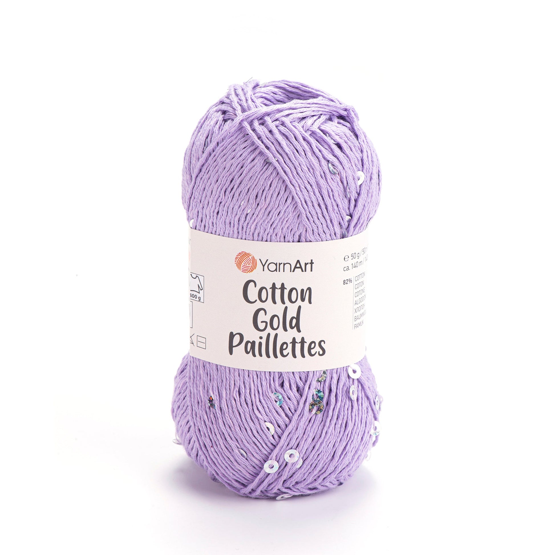 Attēls ar Dzija YarnArt Cotton Gold Paillettes ar fliteriem - 50g / 140m – pieejams Šarlotes audumi
