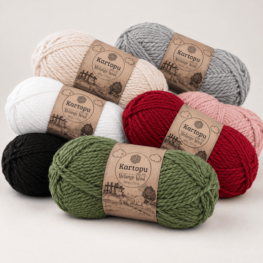 Pilt lõngast villaga KARTOPU MELANGE WOOL 100 g / 170 m – saadaval veebis Šarlote kangad