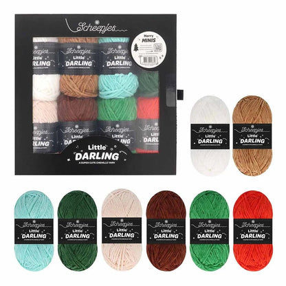 Pilt Scheepjes Little Darling lõngakomplektist värvikomplekt 8×25g – Farm Friends 24665 – saadaval Šarlotes audumites