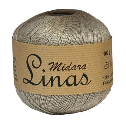 Attēls ar Dzijas, lina diegi Midara Linas – 100 g/ 600 m – pieejams Šarlotes audumi