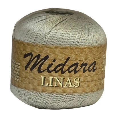 Attēls ar Dzijas, lina diegi Midara Linas – 100 g/ 600 m – pieejams Šarlotes audumi
