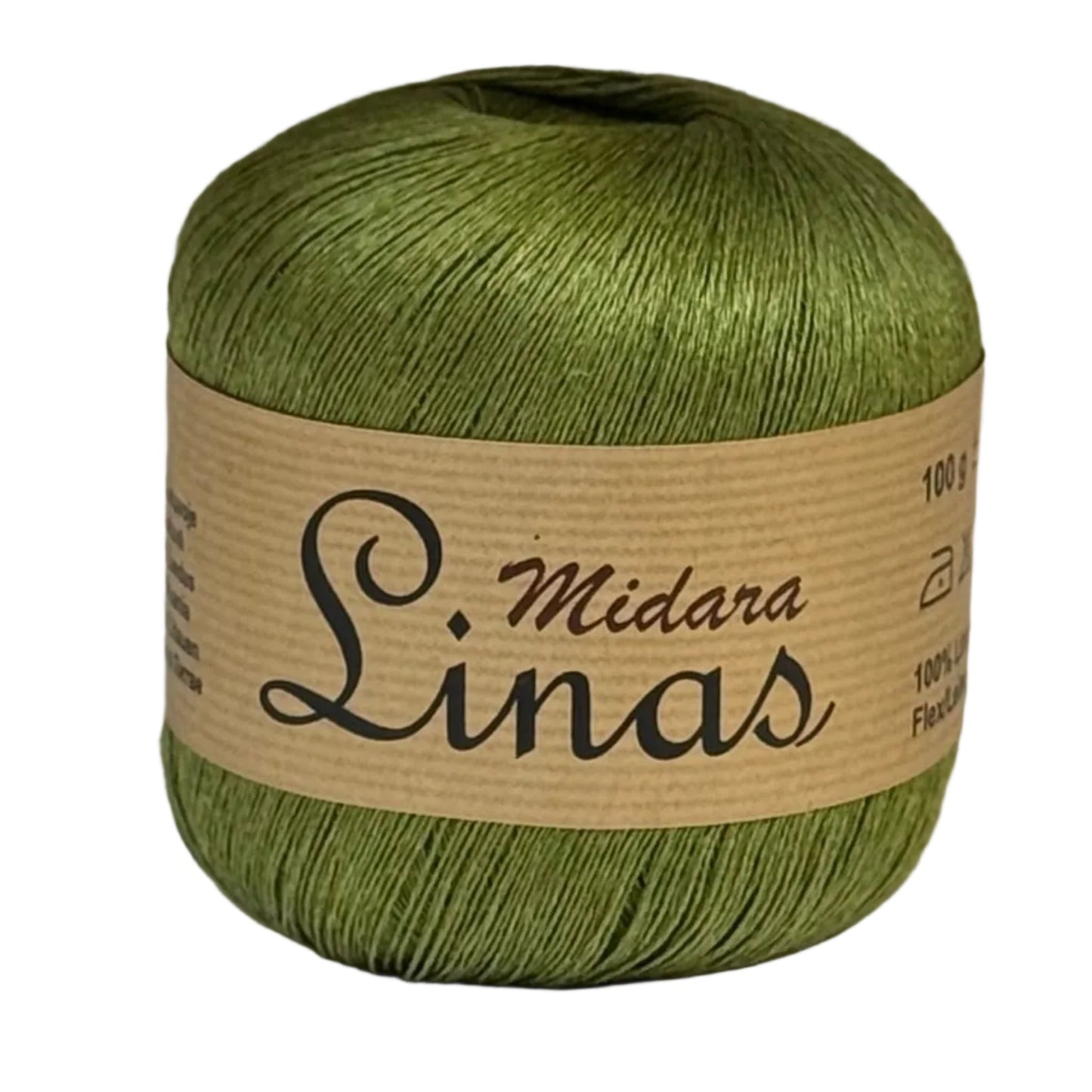 Attēls ar Dzijas, lina diegi Midara Linas – 100 g/ 600 m – pieejams Šarlotes audumi