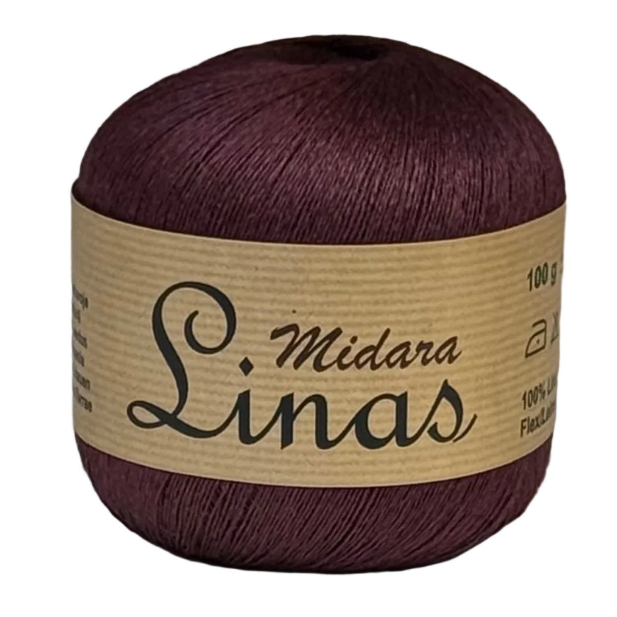 Attēls ar Dzijas, lina diegi Midara Linas – 100 g/ 600 m – pieejams Šarlotes audumi