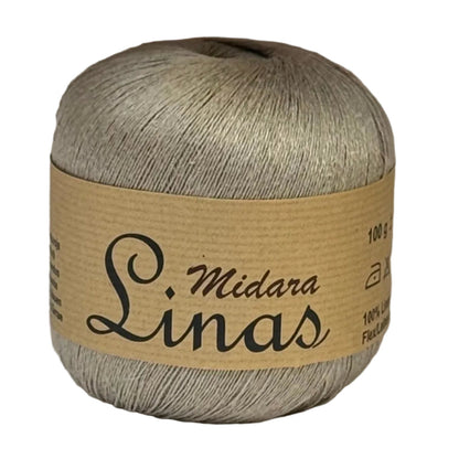 Attēls ar Dzijas, lina diegi Midara Linas – 100 g/ 600 m – pieejams Šarlotes audumi
