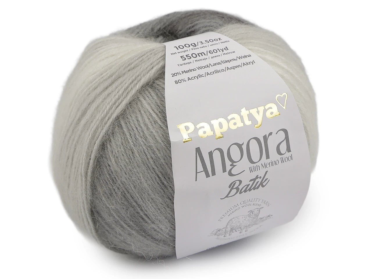 Attēls ar Dzijas Papatya Angora Batik 100g / 550m – pieejams Šarlotes audumi
