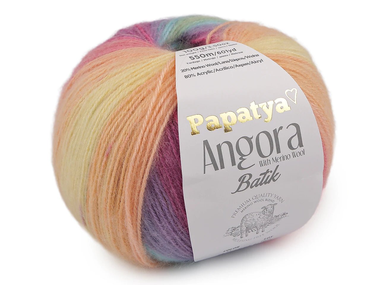 Attēls ar Dzijas Papatya Angora Batik 100g / 550m – pieejams Šarlotes audumi