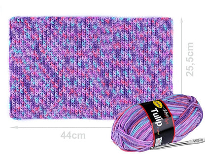 Image avec fil Vlna Hep Tulip color - 100g / 170 m – disponible chez Šarlotes audumi