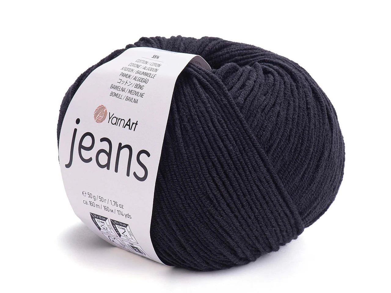 Attēls ar Dzijas YarnArt Jeans - 50g / 160m – pieejams Šarlotes audumi