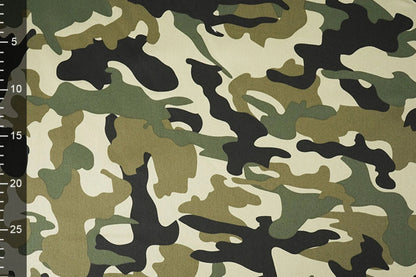 Pilt džinakangast kamuflažimustriga – Army Green 275 g/m² – saadaval Šarlote kangad