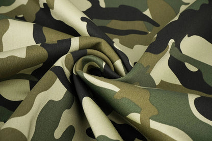 Pilt kamuflaažmustriga teksariidest – Army Green 275 g/m² – saadaval Šarlote kangad