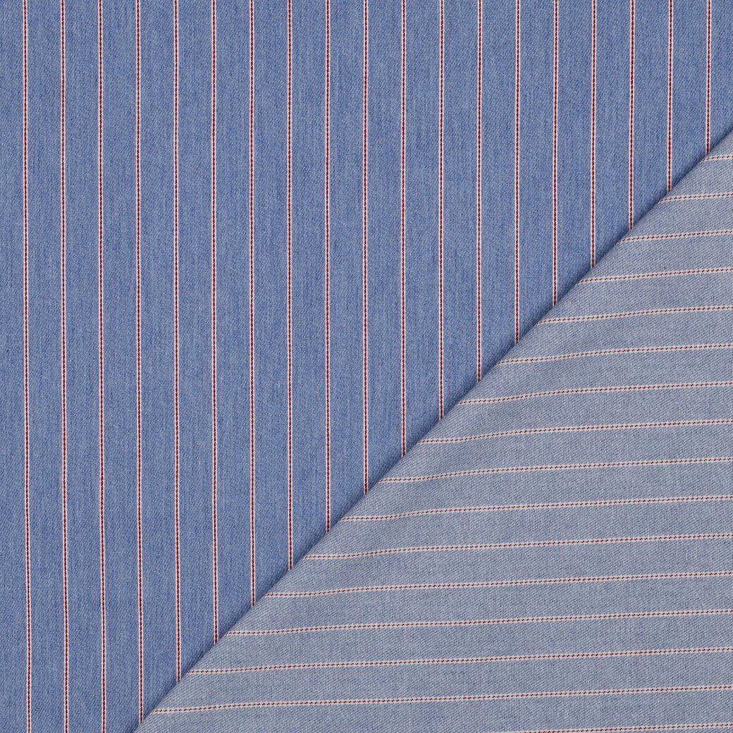 Attēls ar Džinsa audums ar svītrām 190 g/m² – pieejams Šarlotes audumi