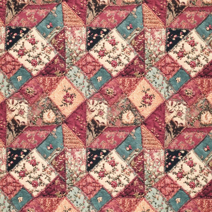 Džinniroosa patchwork-puuvillane twill 295 g/m² – saadaval Šarlote Audumid