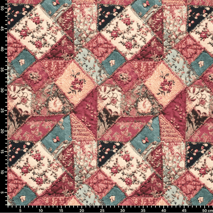 Pilt Džinsi-roosi patchwork-puuvillast twillist 295 g/m² – saadaval Šarlote kangad