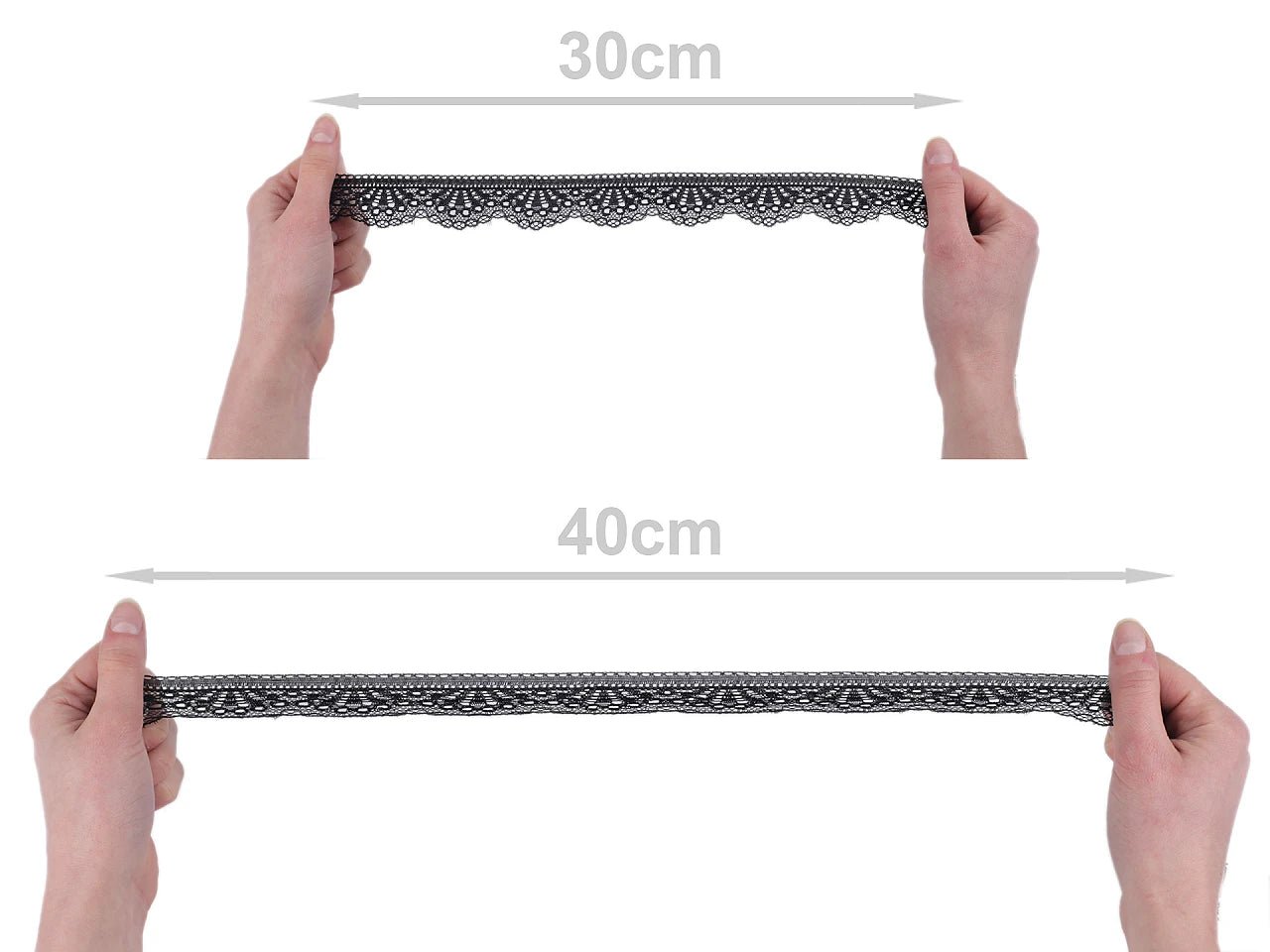 Attēls ar Elastīgā mežģīne 3 cm - melna – pieejams Šarlotes audumi