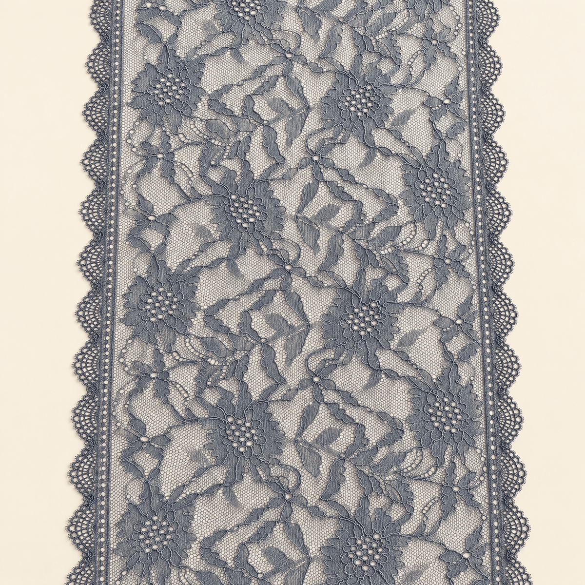 Pilt: elastne peen pits, 24 cm, tumehall – saadaval veebipoes Šarlotes audumi