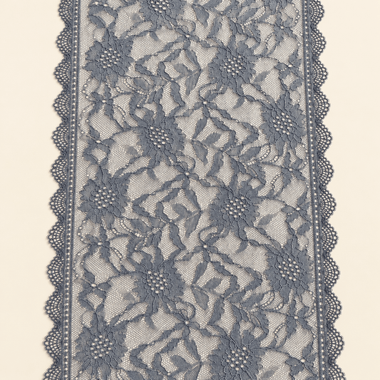 Pilt: elastne peen pits, 24 cm, tumehall – saadaval veebipoes Šarlotes audumi