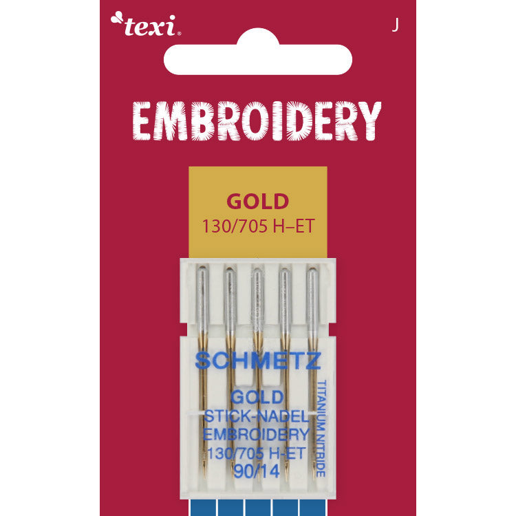 Õmblusmasinate tikandid SCHMETZ EMBROIDERY GOLD NEEDLES-Nr.90 (5tk.)