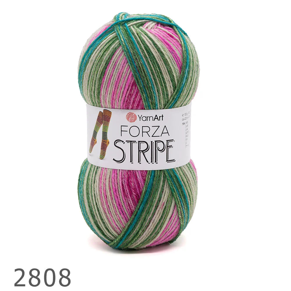 Zeķu dzija ar vilnu YarnArt Forza Stripe- 100 g / 420 m